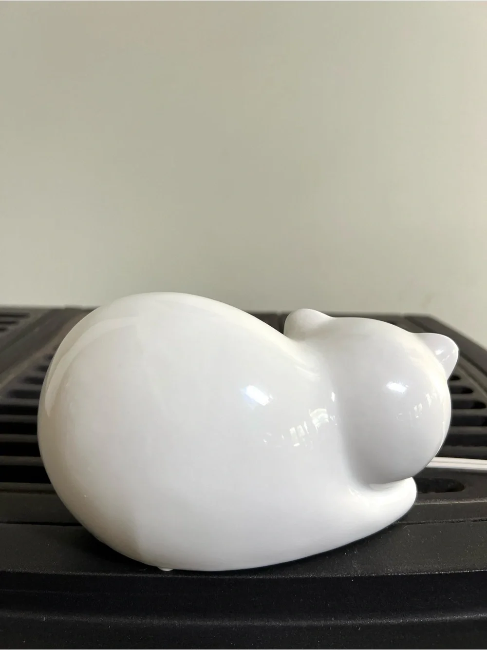 Sleeping Kitten or Cat Lamp Originally from Target White Ceramic Lamp Soft Light